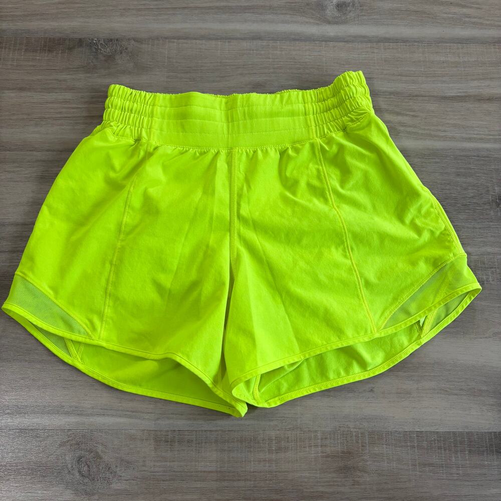 Lululemon Hotty Hot High-Rise Short 4" Highlight Yellow Women Size 4